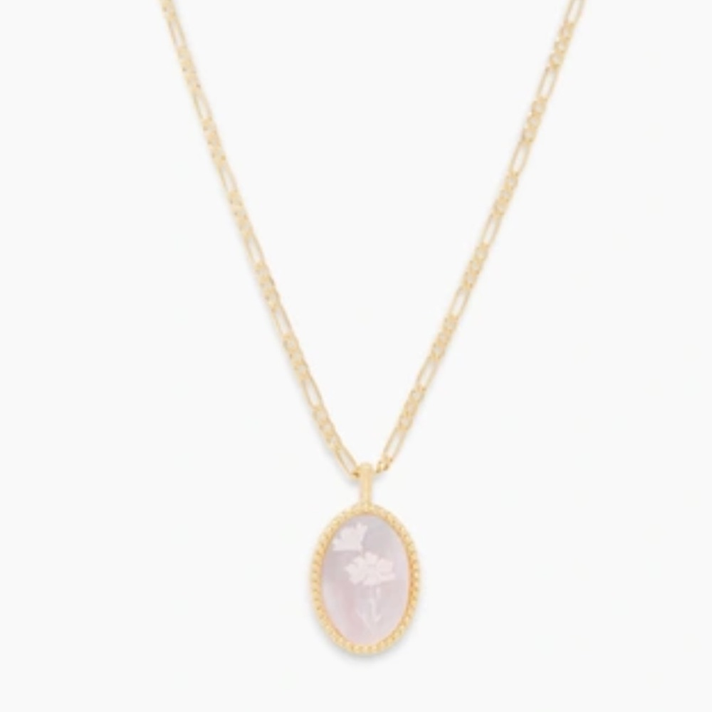 Gorjana Charlie Cameo Necklace - Mother of Pearl